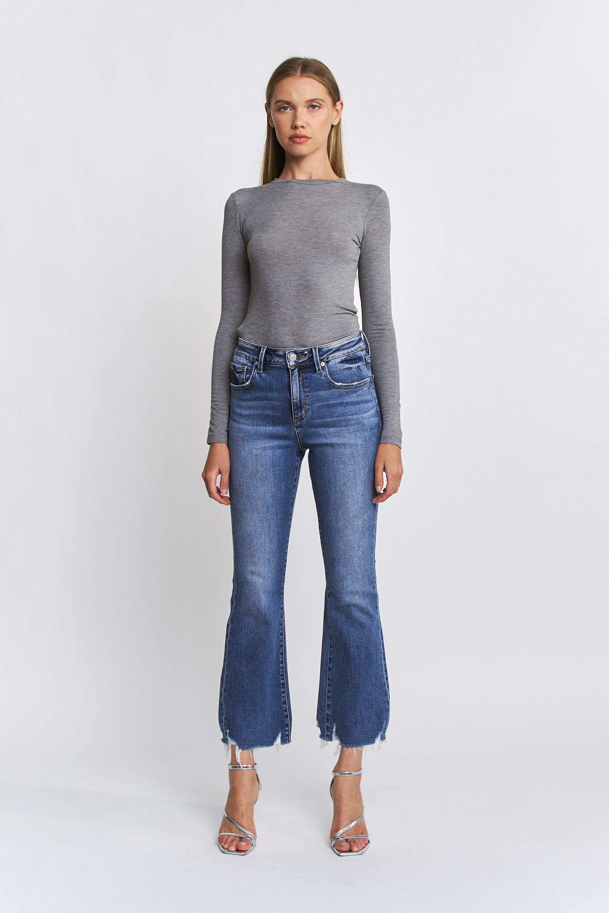 Mica Denim High Rise Ankle Flare with Raw Hem Secondary image