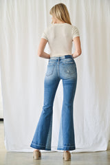 High Rise Flare With Blocking Detail