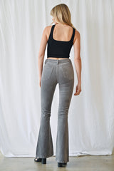 High Rise Velvet Super Flare
