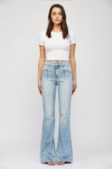 Super High Rise Relaxed Flare With Double Buttonss