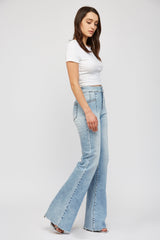 Super High Rise Relaxed Flare With Double Buttonss