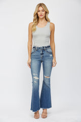 High Rise Flare With Fold Over Waist