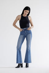 High Rise Flare With Waistband Detail