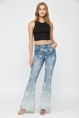 High Rise Flare With Star Print