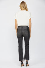 High Rise Mini Flare With Unbalanced Waistband