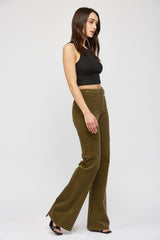 High Rise Relaxed Flare With Patch Pocket