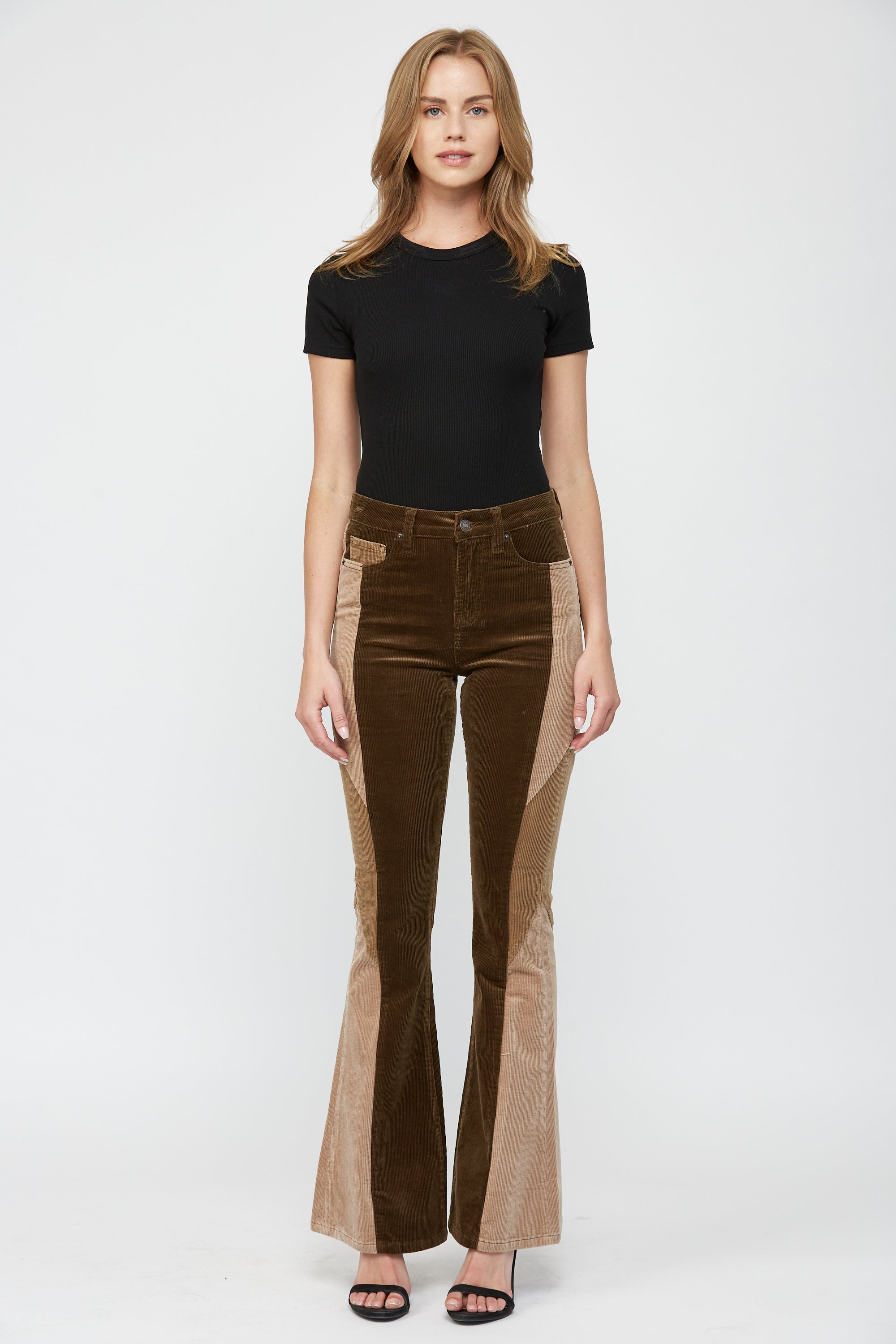 Mica Denim High Rise Flare W Blocking Detail Secondary image