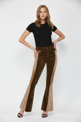 High Rise Flare W Blocking Detail