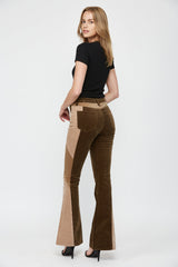 High Rise Flare W Blocking Detail