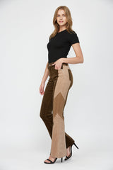 High Rise Flare W Blocking Detail