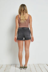High Rise Shorts With Cross Over Side Slit