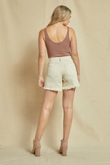 High Rise Boyfriend Midi Shorts
