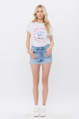 Mid Rise Shorts Single Cuff With Button Up