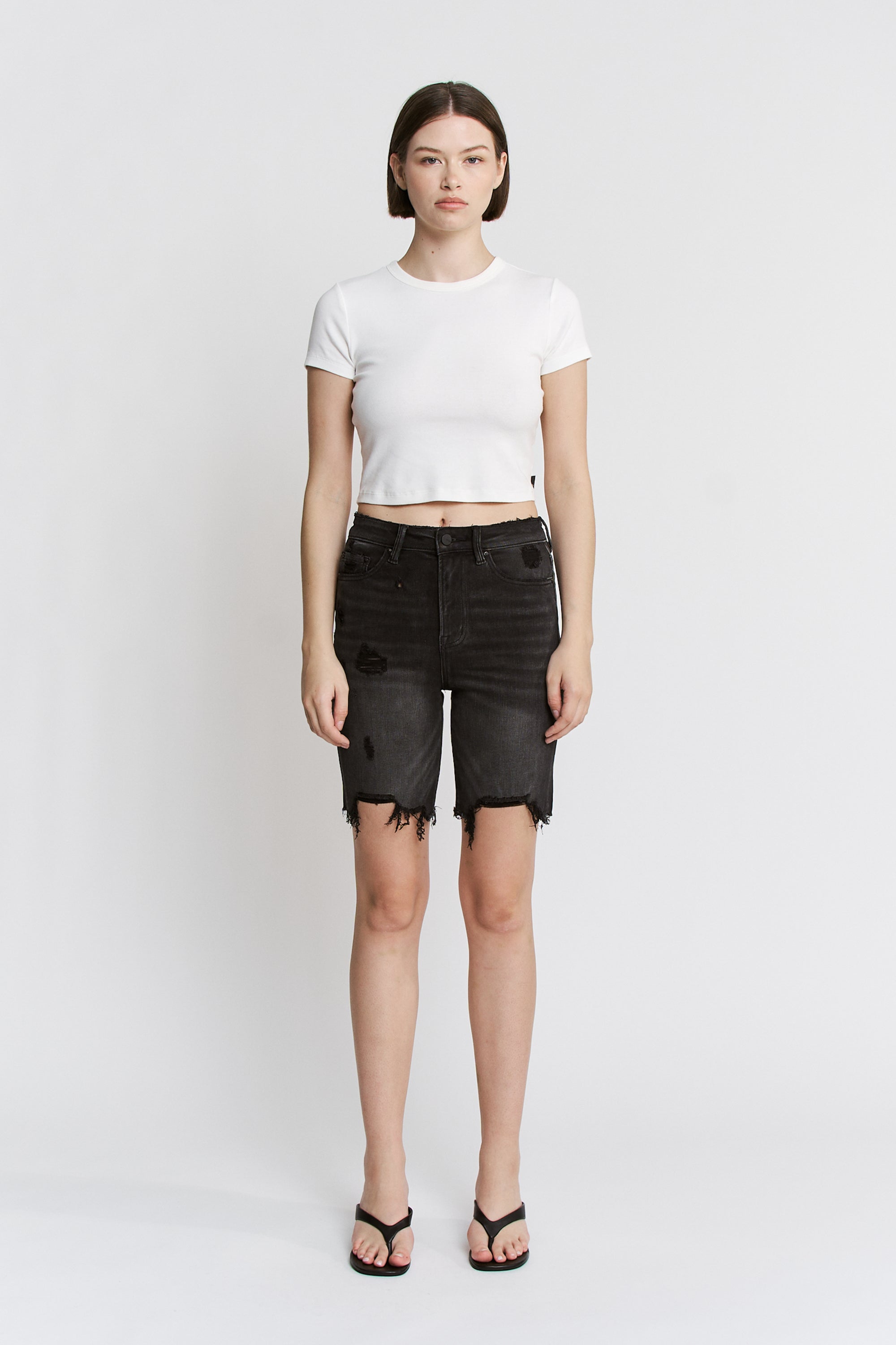 Mica Denim Bermuda High Rise Shorts Secondary image