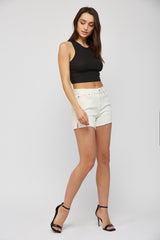 High Rise Raw Edge Shorts