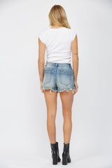 High Rise Patched Shorts