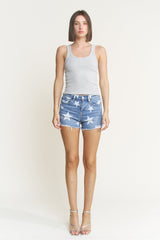 High Rise Distressed Shorts