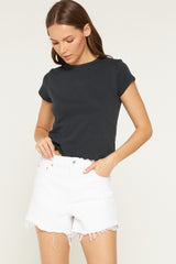 SUPER HIGH VINTAGE SHORTS W/RAW HEM