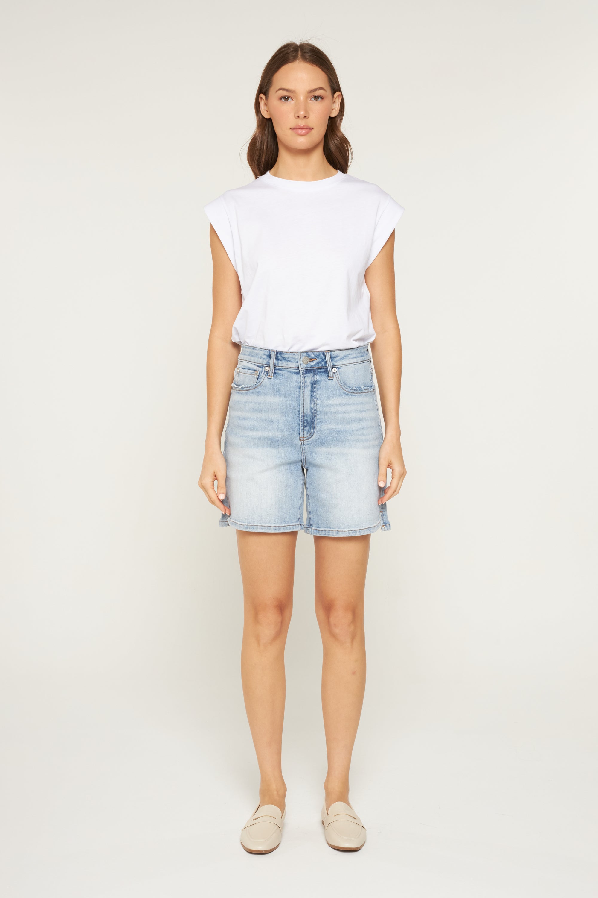 Mica Denim Super High Rise Bermuda Secondary image
