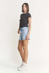 Super High Shorts With Frayed Raw Hem