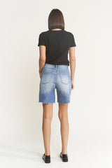 SUPER HIGH VINTAGE RAW HEM BERMUDA