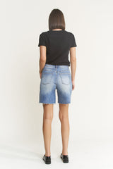 Super High Vintage Raw Hem Bermuda