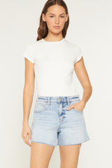 SUPER HIGH RAW HEM SHORTS