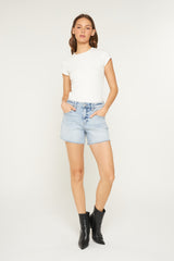 SUPER HIGH RAW HEM SHORTS