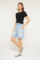 SUPER HIGH CUFFED HEM SHORTS