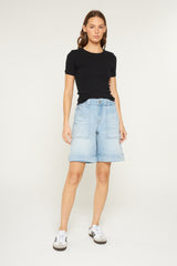 SUPER HIGH CUFFED HEM SHORTS