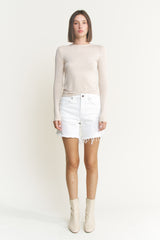 HIGH RISE DISTRESSED FRAYED HEM SHORTS