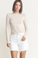 HIGH RISE DISTRESSED FRAYED HEM SHORTS