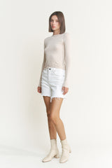 HIGH RISE DISTRESSED FRAYED HEM SHORTS