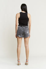 HIGH RISE DISTRESSED SHORTS