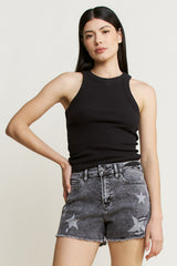HIGH RISE DISTRESSED SHORTS