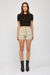 HIGH RISE SHORTS W/FRONT PATCH POCKET DETAIL