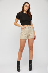 HIGH RISE SHORTS W/FRONT PATCH POCKET DETAIL