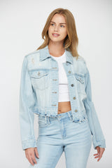 Boyfriend Crop Jacket With Undo Hem