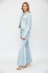 Boyfriend Crop Jacket With Undo Hem