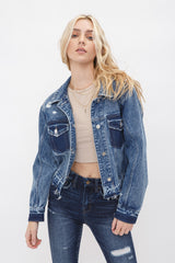 BOYFRIEND CROP JACKET W/ UNDO HEM