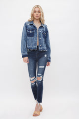 BOYFRIEND CROP JACKET W/ UNDO HEM