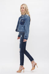 BOYFRIEND CROP JACKET W/ UNDO HEM