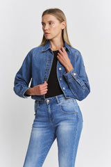 Oversise Cropped Denim Shirt