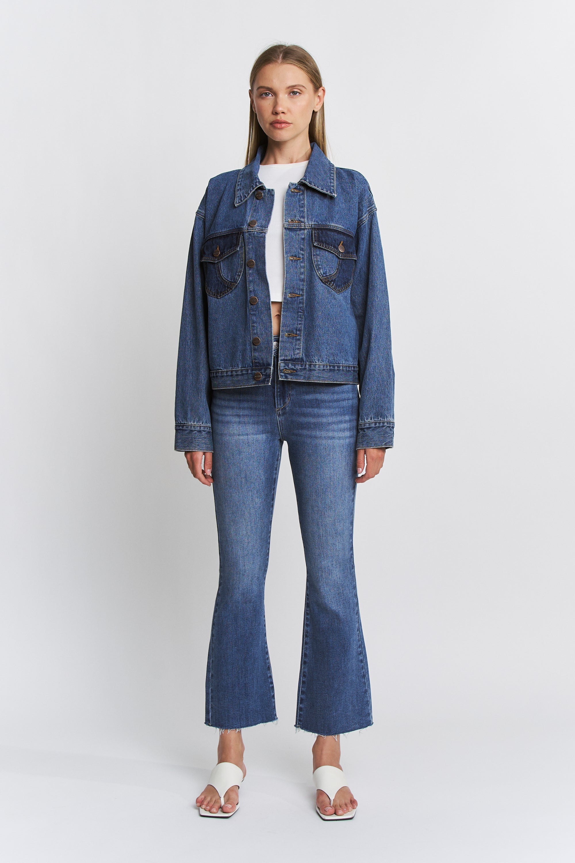 Mica Denim Oversize Jacket Braid Shaped Pockets Secondary image