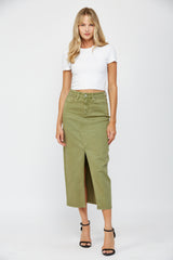 MIDI WITH FRONT SLIT SKIRT