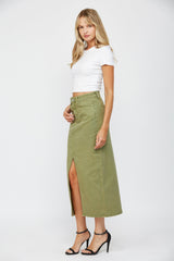 Midi With Front Slit Skirt