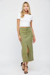 Midi With Front Slit Skirt
