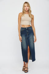 MIDI WITH FRONT SLIT SKIRT