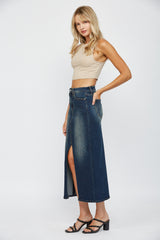 MIDI WITH FRONT SLIT SKIRT