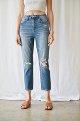 STRETCH SUPER HIGH RISE MOM JEAN